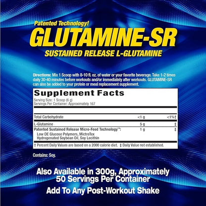 MHP Glutamine SR, Immune Health, Muscle Recovery, Support Muscle Mass, Speed Recovery, 160 Servings, 2.2 Pound (Pack of 1)
