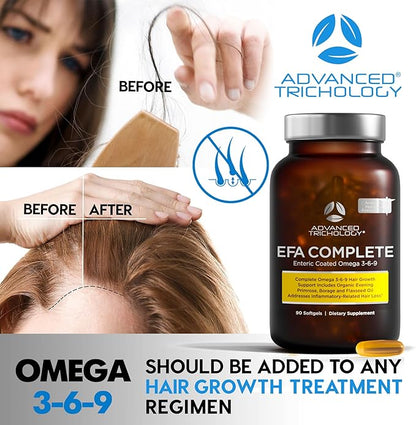 EFA Complete with Optimal Omega 3 6 9 Levels of High Potency Flax Oil, Fish Oil, Borage, and Evening Primrose 800mgs (90count) 3rd Party Tested - High in GLA and 369 Omegas