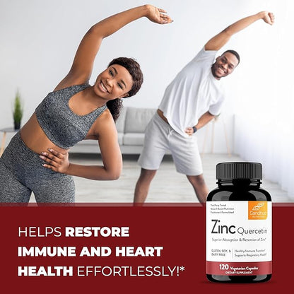 Sandhu's Zinc Quercetin Vegetarian Capsules 120 Ct- (2 Pack)
