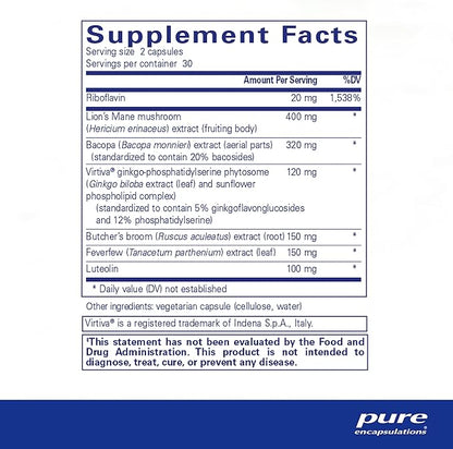 Pure Encapsulations Brain Reset | Supports Concentration, Clarity, and Memory Associated with Brain Fog | 60 Capsules*
