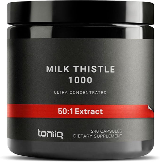Milk Thistle - Ultra High Potency 50:1 Extract with 80% Silymarin - Highly Concentrated - Third-Party Lab Tested - 240 Capsules