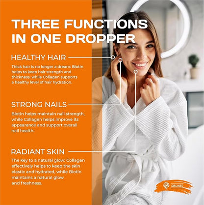 Liquid Collagen Supplements for Women - Comprehensive Formula Hair Skin Nails Supplement with 10000mcg Collagen 5000 mcg Biotin 5000 mcg Keratin 5000 mcg Saw Palmetto, Made in USA, 4fl oz