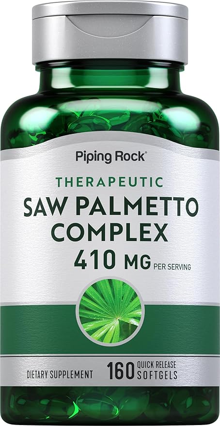 Piping Rock Saw Palmetto Extract | 160 Softgels | 410mg | Therapeutic Grade | Non-GMO, Gluten Free