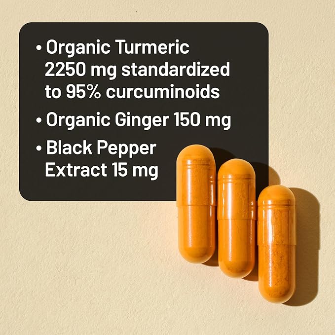 NatureWise Turmeric Curcumin + Ginger 2400 mg - Turmeric Extract with 95% Curcuminoids, Extra Strength Supplement, Enhanced Absorption - Vegan, Gluten-Free - 90 Count[30-Day Supply]