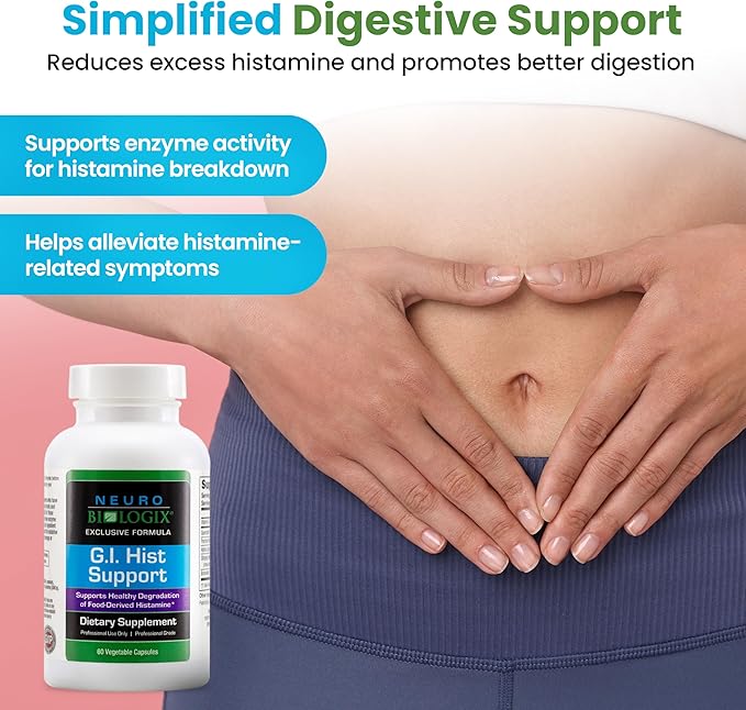 GI Hist Support - Histamine Blocker with Vitamin C, Quercetin, Bromelain & More – Immune Support Supplement to Help Promote Histamine Breakdown & Digestive Comfort - Helps Ease Meal-Related Discomfort