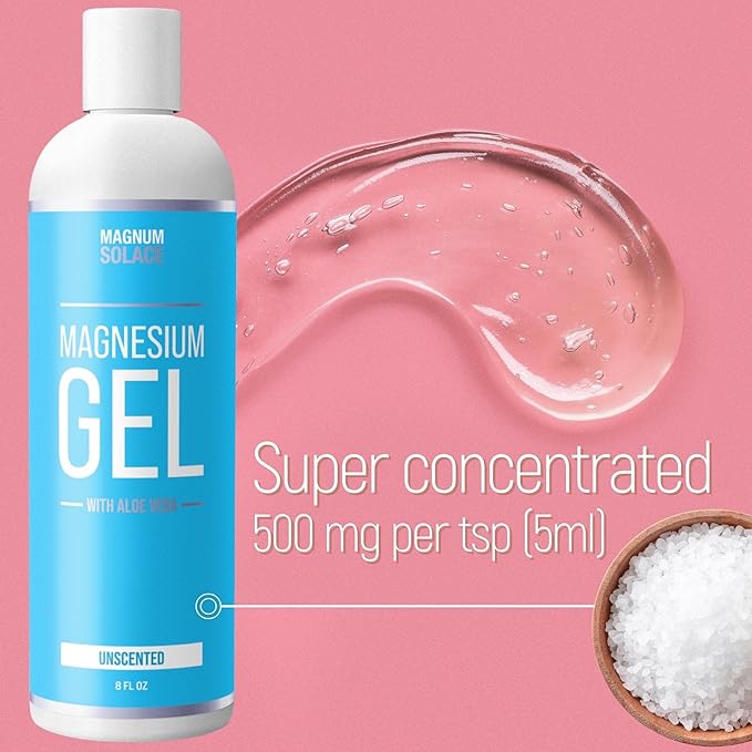 Magnesium Gel Topical for Muscles - Body Massage Gel with Pure Magnesium Chloride and Aloe Vera (Unscented)