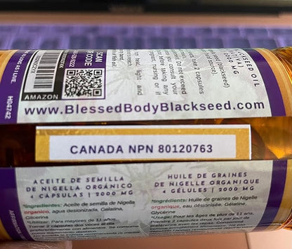Black Seed Oil Capsules Halal Organic 120 Softgels Cold Pressed Thymoquinone - Turkish - Black Cumin Nigella Sativa Non-GMO Halal Gelatin & Glycerin 100% Pure Oil 500 mg - Blessed Kalonji Oil