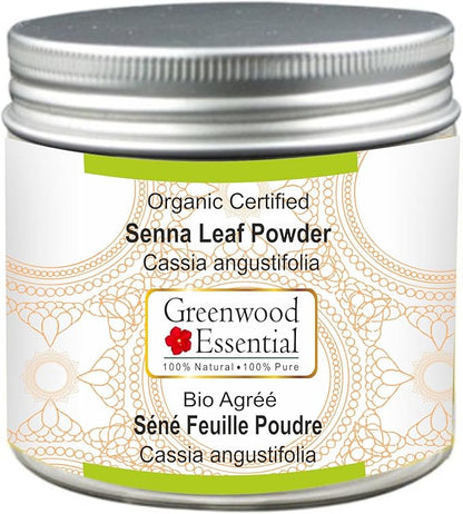 Pure Senna Leaf Powder (Cassia angustifolia) Organic Certified 100% Natural Therapeutic Grade 100gm (3.5 oz)