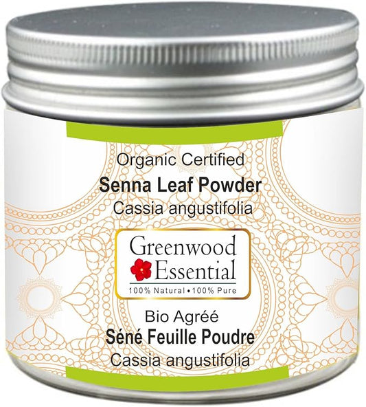 Pure Senna Leaf Powder (Cassia angustifolia) Organic Certified 100% Natural Therapeutic Grade 100gm (3.5 oz)