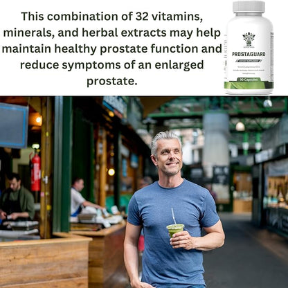 ProstaGuard Prostate Supplement - Prostate Supplements for Men with Saw Palmetto Extract, Pygeum Africanum, Beta Sitosterol and Zinc for Prostate Health & Urinary Tract Health