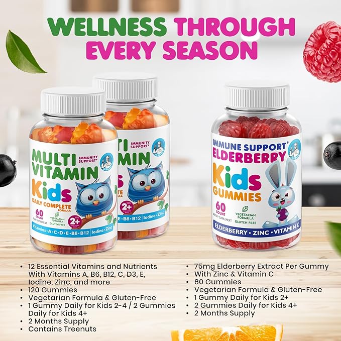 DR. MORITZ Elderberry Gummies for Kids and Toddlers (Multivitamin and Elderberry Bundle)