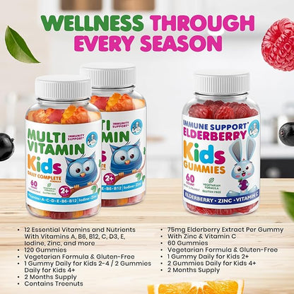 DR. MORITZ Elderberry Gummies for Kids and Toddlers (Multivitamin and Elderberry Bundle)