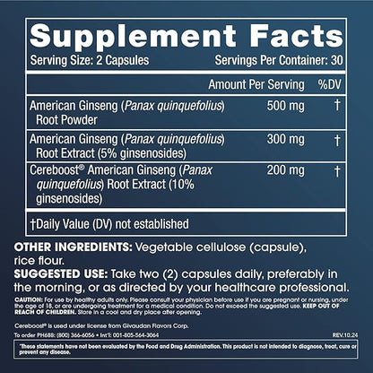 ProHealth Full Spectrum Ginseng | Triple Lab Tested | 1000 mg, 60 Capsules