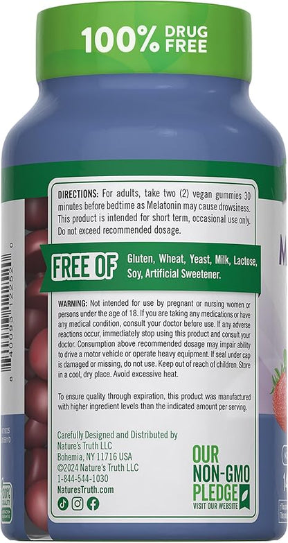 Nature's Truth Melatonin Gummies | 10mg | 140 Count | Berry Flavor | Vegan, Non-GMO & Gluten Free Supplement for Adults
