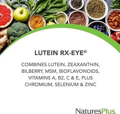 Natures Plus Advanced Therapeutics Lutein Rx-Eye - 20 mg, 60 Vegetarian Capsules - Eye Function Support Supplement Enhanced with Zeaxanthin, Antioxidant - Gluten-Free - 20 Servings