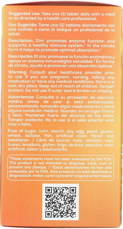 Bio Nutrition Zinc Citrate, 30 mg, 100 Tablets