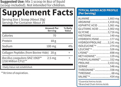 Garden of Life Grass Fed Collagen Peptides Powder Unflavored Collagen Powder for Women Men Hair Skin Nails Joints, Hydrolyzed Collagen Protein Supplements, Collagen for Women & Men, 14 Servings