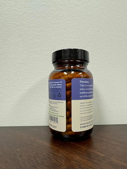 Organic Ashwagandha Capsules - 100 Capsules 500mg Pure Organic Ashwagandha Supplement for Calming Support