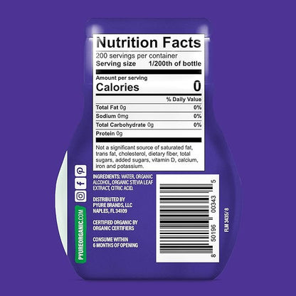 Pyure Organic Stevia Liquid Sweetener Keto Sugar Substitutes, Zero Calorie, Zero Sugar, Zero Carb, Plant-Based Sugar Free Liquid Stevia Extract, Simply Sweet, 1.8 oz (Pack of 4)