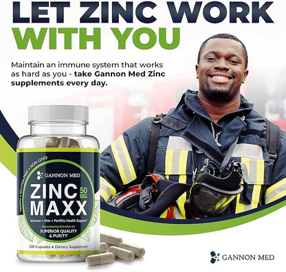 Zinc Supplements - Immunity + Skin + Reproductive Health Minerals - Zinc Chelate Immune Booster for Kids & Adults (2 Pack, Zinc MAXX)