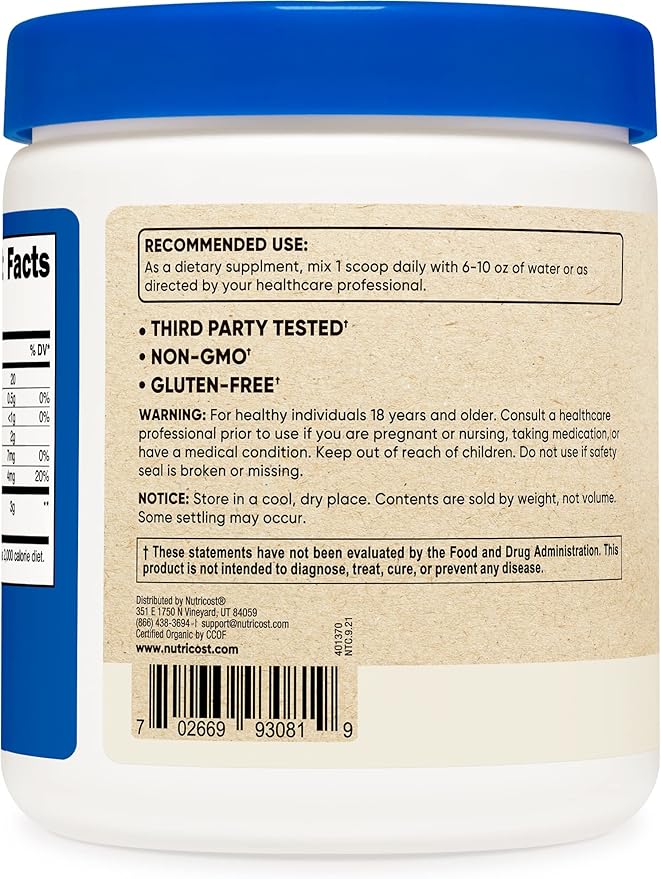 Nutricost Organic Chlorella 8 OZ (3 Bottles) - 3000mg Per Serving