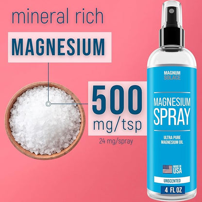 Magnesium Spray - USP Grade Pure Magnesium Oil Spray - Made in USA Since 2008, 4 oz