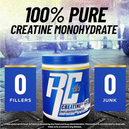 Ronnie Coleman Signature Series Creatine-XS, Creatine Monohydrate Powder, Post Workout Recovery for Muscle Building and Strength, Energy Support, Mass Gainer, Unflavored, 120 Servings
