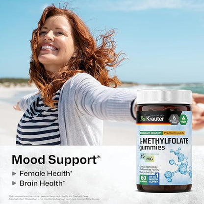 BIO KRAUTER Quercetin with Bromelain 60 Gummies & L-Methylfolate 60 Gummies