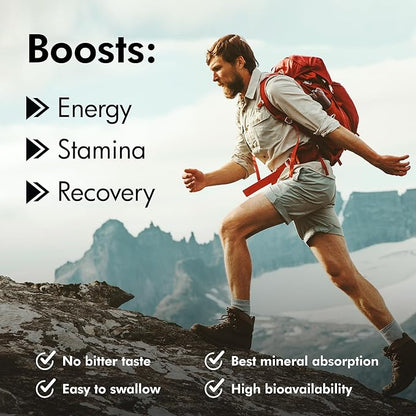 Organic Shilajit with Fulvic Acid, Humic Acid, 85+ Minerals- Gold Grade Plus - Same as Resin - Energy, Stamina, Brain Support - 120 Capsules - Made in The USA