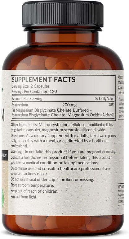 Futurebiotics Magnesium Glycinate 200 MG per Serving Chelated for High Absorption, Gentle On Stomach, Non-GMO, 240 Vegetarian Capsules