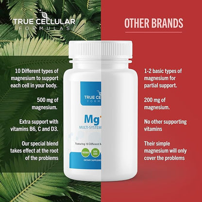 Mg10X Multi-System Magnesium | Supplement to Support Sleep - 60 Capsules | Enhanced Sleep, Immune System & Metabolic Support | Includes Magnesium Glycinate, Citrate and More