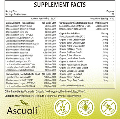 Probiotics for Women & Men - 300 Billion CFU, 22 Strains + 15 Organic Herbs Prebiotics Blend, Daily Probiotic for Digestive Health, Immune, Gut, Bloating - 240 Vegetarian Capsule (240-Days Supply)