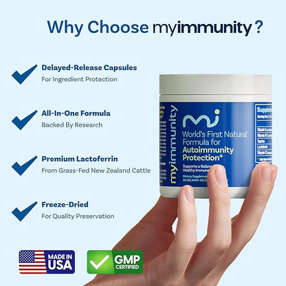 Immune Balance Supplement | Grass-Fed Lactoferrin, Taurine, Vitamins D3, K2 & B12 | 30-Min Delayed-Release | Promotes Gut, Digestive & Overall Wellness | Low Lactose, Made in USA