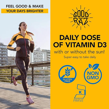 Vitamin D Drops Adult - Water-Soluble Liquid D3 Drops - Potent Vitamin D Liquid Drops - No Stir, Non-GMO, Kosher - D3 Liquid to Add to Drink Or Food, Flavorless - 12-Month Supply (3)