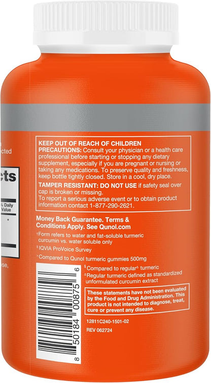 Qunol Turmeric Curcumin Supplement, 1000mg with Ultra High Absorption, for Joint Support, Extra Strength Capsules, 240 Count