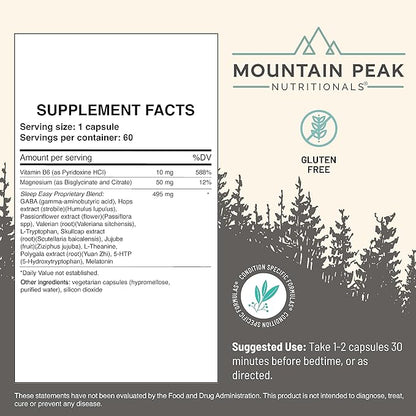 Mountain Peak Nutritionals Sleep & Mood Support Combo Pack – 5-HTP, Amino Acids, Melatonin, Magnesium & Serotonin Boosting Ingredients – Hypoallergenic Supplements for Relaxation & Well-Being