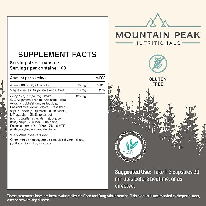 Mountain Peak Nutritionals Immuni-V & Sleep Easy Combo Pack - Herbal Supplement Duo with Antioxidants & Melatonin - Immune Support & Relaxation Formula - 60 Vegetarian Capsules Each