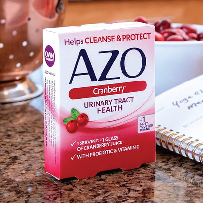 AZO Cranberry Urinary Tract Health Supplement, 1 Serving : 1 Glass of Cranberry Juice, Sugar Free Cranberry Pills, 50 Count (Pack of 2)