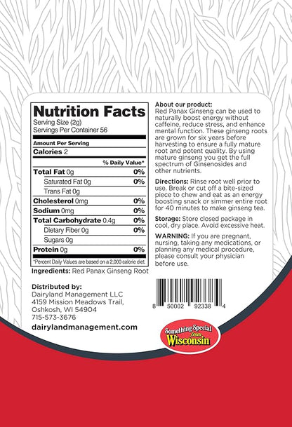 16 oz Pack of Korean Panax Ginseng Root - Authentic Panax Ginseng - Non-GMO, Gluten Free Ginseng Root - Use Ginseng in Soup, Tea, Congee