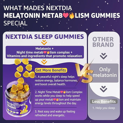 Bundle: Sugar Free Vitamin C + D3 + Zinc Gummies for Adults & Melatonin 10mg 20mg Night Time Metabolism Sleep Gummies