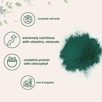 Micro Ingredients Organic Chlorella Powder, 10 Ounce, Broken Cell Wall, Rich in Vegan Proteins & Vitamins, Raw, Bulk Premium Chlorella Supplement, Vegan Friendly, Non-Irradiation