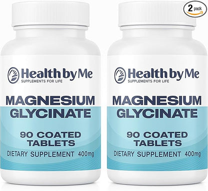 Magnesium Glycinate 400mg (Pack of 2) – High Absorption Magnesium Supplement for Muscle Relaxation & Sleep Support – 90 Gel Capsules, Organic Magnesium for Overall Wellness