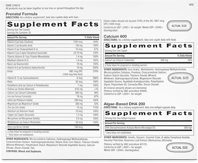 GNC Women's Prenatal Program | Daily Supplement System | Supports Healthy Development for Your Baby with Zinc & Iron for Fetal Needs | Targeted Prenatal and Pregnancy Essentials | 30 Packs