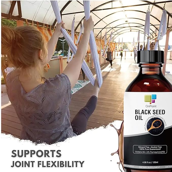 Black Seed Oil Organic Cold-Pressed Rich in Thymoquinone and Omega 3-6-9 Useful for Anyone Looking to Support a Radiant Skin and Lustrous Hair 4.06 oz
