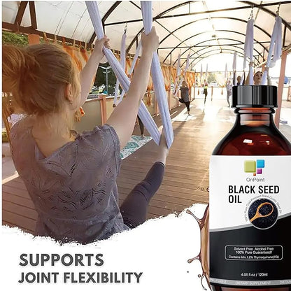 Black Seed Oil Organic Cold-Pressed Rich in Thymoquinone and Omega 3-6-9 Useful for Anyone Looking to Support a Radiant Skin and Lustrous Hair 4.06 oz