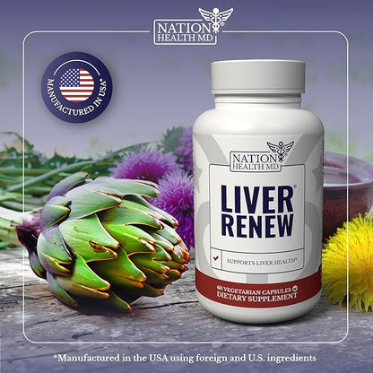Liver Renew - Liver Cleanse Detox & Repair - Liver Support Supplement with Artichoke Extract, Milk Thisle, Dandelion and Turmeric - 360 Capsules
