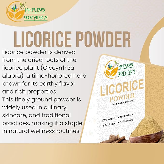 Licorice Root Powder Natural – Mulethi (Yastimadu) Powder (Glycyrrhiza Glabra) for Skin Care, Herbal Tea, Digestive Support & Wellness – 2 oz