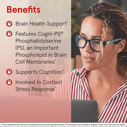 Jarrow Formulas PS100 Phosphatidylserine 100 mg, Dietary Supplement for Brain Health and Cognition Support, 30 Softgels, 10-30 Day Supply