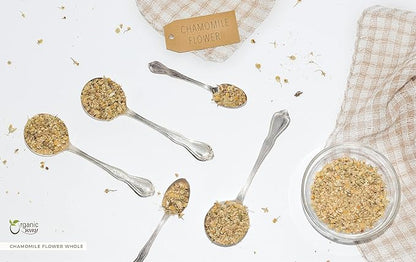 Organic Way Chamomile Flower Whole (Matricaria chamomilla) - Herbal Tea | European Wild-Harvest | Kosher & USDA Certified | Vegan, Non-GMO & Gluten Free | 100% Raw from Albania (1LBS / 16Oz.)