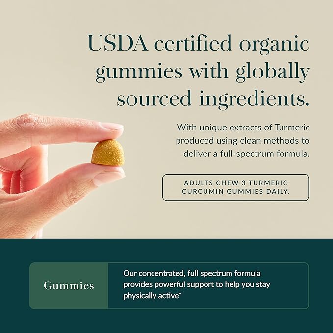 Gaia Herbs Turmeric Supreme Extra Strength Gummies - Supports Swelling Relief to Help Maintain an Active Lifestyle - Lemon Ginger Flavor - 60 Vegan Organic Gummies (20-Day Supply)